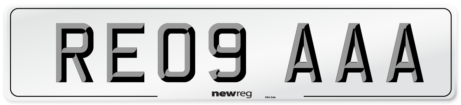 RE09 AAA Number Plate from New Reg